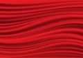 Realistic red fabric satin wave background texture vector