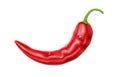 Realistic red hot chili pepper with drops Royalty Free Stock Photo