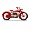 Realistic Red Motorcycle In Wpa Style On White Background Royalty Free Stock Photo