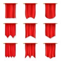 Realistic red pennants, Medieval royal flag banner Royalty Free Stock Photo