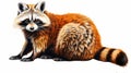 Realistic Red Raccoon Wildlife Muralism In Uhd Oleksandr Bogomazov Style Royalty Free Stock Photo