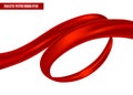 Realistic red ribbon in a swirling position Royalty Free Stock Photo