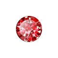 Realistic Red ruby Diamond on white background. Vector illustration of scarlet gemstone Royalty Free Stock Photo