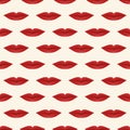 Realistic red sexy lips seamless pattern. Woman s mouth. Vector illustration Royalty Free Stock Photo
