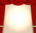 Realistic red stage curtain for theater or opera scene backdrop, concert grand opening or cinema premiere. Curtains or portiere Royalty Free Stock Photo