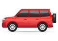 Realistic red SUV car side view Royalty Free Stock Photo