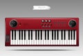 Realistic red synthesizer . Vector illustration.