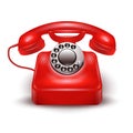 Realistic Red Telephone Royalty Free Stock Photo