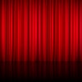 Realistic Red Theatrical Closed Curtain Royalty Free Stock Photo