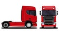 Realistic red truck. Royalty Free Stock Photo