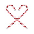 Christmas Candycanes Crossed and Isolated on White Illustration