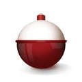Realistic Red and White Fishing Bobber Illustration Royalty Free Stock Photo