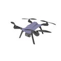 Realistic remote air drone quad-copter with camera. Vector illustration.