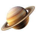 Realistic rendered image of planet saturn isolated on a clean white background in high definition Royalty Free Stock Photo