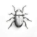 Realistic Rendering Of Beetle In Line Drawing Style