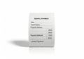 A realistic representation of a receipt or bill with text and numbers isolated on white background Royalty Free Stock Photo