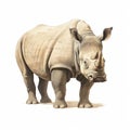 Realistic Rhino Illustration In Zaire School Of Popular Painting Style