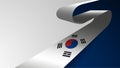 Realistic ribbon background with flag of SouthKorea