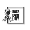 Realistic ribbon Symbol Of Rare Disease Awareness Day, Ribbon with Zebra Print. Template for Poster For Awareness Day 28