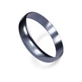 Realistic ring from white gold or silver. 3D render of platinum ring. Vector illustration