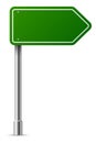 Realistic road direction pointer. Green arrow sign