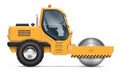 Realistic road roller vector illustration Royalty Free Stock Photo