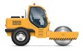 Realistic road roller vector illustration