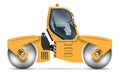 Realistic road roller vector illustration Royalty Free Stock Photo