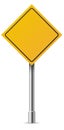 Realistic road sign. Yellow diamond shape. Warning symbol