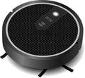 Realistic robotic vacuum cleaner gray with a brush