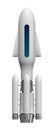 Realistic rocket spaceship. Modern isolated vector space shuttle. Royalty Free Stock Photo