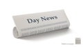 Realistic Rolled Newspaper With Big Title Day News