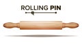 Wooden Rolling Pin Vector. Bakery Concept. Isolated Illustration
