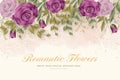 realistic romantic flowers background vector illustration