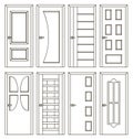 Realistic room doors icons