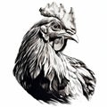 Realistic Rooster Head Illustration With Distinctive Character Design