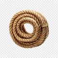Realistic rope on transparent background