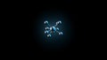 Realistic rotating model of molecule. Beautiful Molecule Structure in Microscope Growing on Black Background. Animated