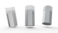 3D render of metal Jar heptagon Shape containers
