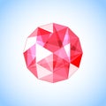 Realistic ruby gem jewel. Vector illustration.