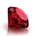 Realistic ruby on white background