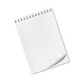 Realistic ruled notepad with dog ear, turned-up corner Royalty Free Stock Photo