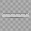 Realistic ruler isolated on transparent background. Vector illustration.