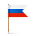 Realistic Russian toothpick flag. Souvenir from Russia. Wooden toothpick with paper flag. Location mark, map pointer Royalty Free Stock Photo