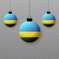 Realistic Rwanda Flag with flying light balloons