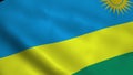 Realistic Rwanda flag