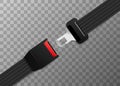 Realistic safety belt on transparent background