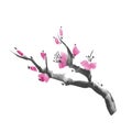 Realistic sakura blossom - Japanese cherry tree isolated on white background. Watercolor branch sakura blossom. Vector Royalty Free Stock Photo