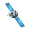 Realistic satellite. 3d satelite vector illustration. Wireless satellite technology