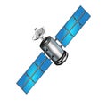 Realistic satellite. 3d satelite vector illustration. Wireless satellite technology